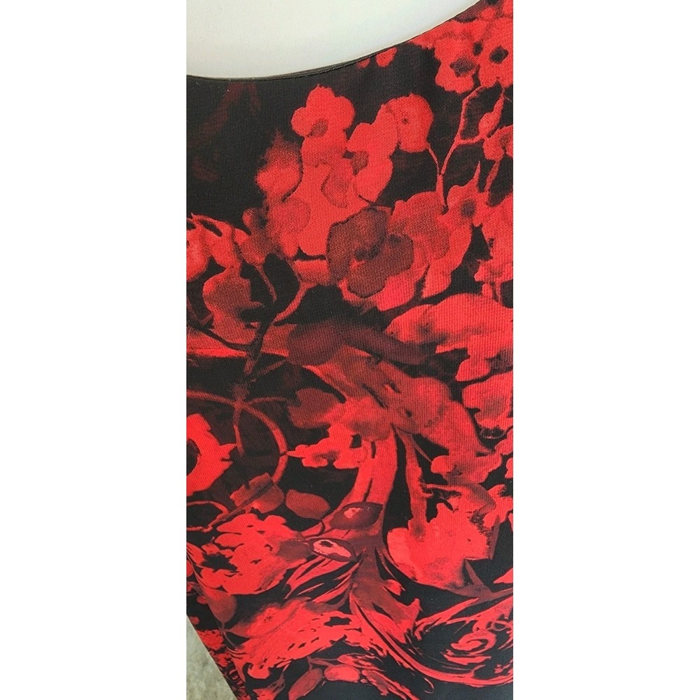 Connected Apparel Sheath Dress Womens 20W‎ Tiered Red Black Floral Career Casual - Picture 5 of 9